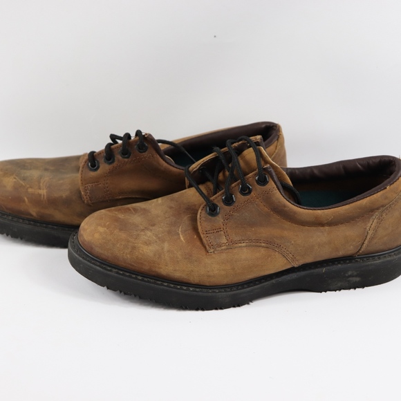 Vtg New Carolina Mens 10 D Leather Work Shoes